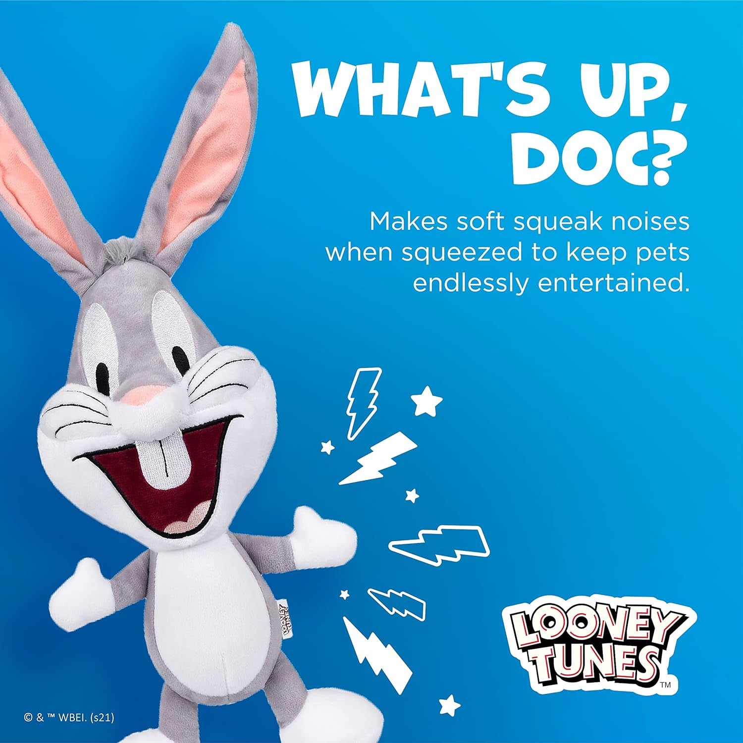 Toys for Dogs - Bugs Bunny Plush Dog Toy - Bugs Bunny Plush Toys for All Dogs - Dog Chew Toy for All Sized Dogs - Officially Licensed Dog Toy from Warner Bros