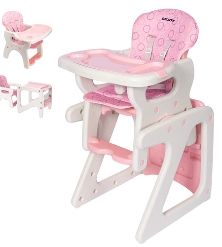 3 in 1 Baby High Chair Convertible Play Table Seat Booster Toddler Feeding Tray