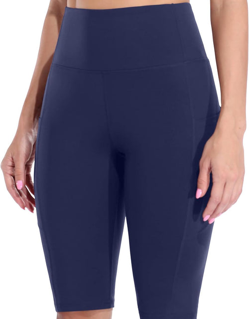 Load image into Gallery viewer, Womens High Waist Biker Shorts with Pockets 12&quot; Workout Running Short
