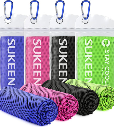 [4 Pack] Cooling Towel (40"X12"),Ice Towel,Soft Breathable Cool Towel,Microfiber Towel for Yoga,Sport,Running,Gym,Workout,Camping,Fitness,Workout & More Activities