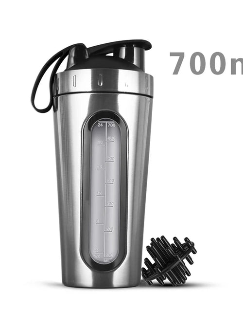 Load image into Gallery viewer, LOGO Custom Whey Protein Powder Sports Shaker Bottle Tainless Steel Shaker Bottle Leakproof Gym Nutrition Vacuum Blender Cup
