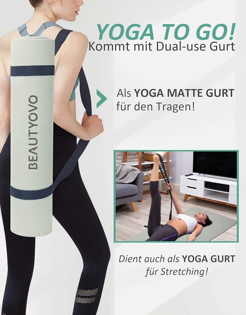 Load image into Gallery viewer, Yoga Mat with Strap, 1/3| 1/4 Inch Extra Thick Yoga Mat Double-Sided Non Slip, Professional TPE| PVC Yoga Mats for Women Men, Workout Mat for Yoga, Pilates and Floor Exercises
