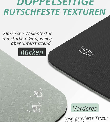 Yoga Mat with Strap, 1/3| 1/4 Inch Extra Thick Yoga Mat Double-Sided Non Slip, Professional TPE| PVC Yoga Mats for Women Men, Workout Mat for Yoga, Pilates and Floor Exercises