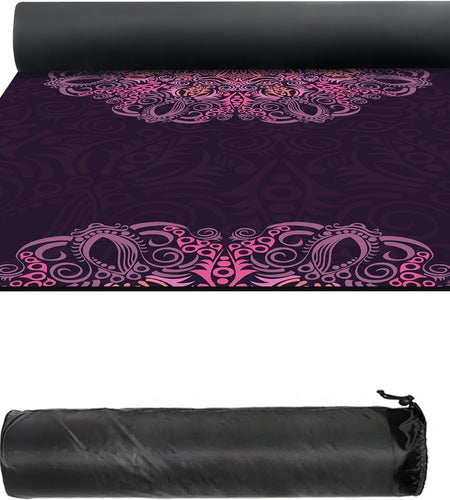 Suede TPE Yoga Mat Eco Friendly Non Slip Yoga Mats with Carrying Bag,72"X32" Extra Thick 8MM Exercise & Workout Mat for Yoga, Pilates and Fitness