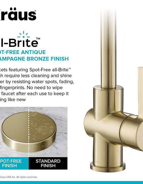 Load image into Gallery viewer, Britt Commercial Style Kitchen Faucet in Spot Free Antique Champagne Bronze, KPF-1690SFACB
