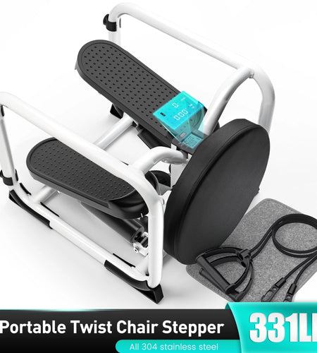 Steppers for Exercise with Twist Stool, Multifunctional Mini Fitness Machine for Full Body Workout, Home Workout Equipment with Resistance Bands & LCD Monitor