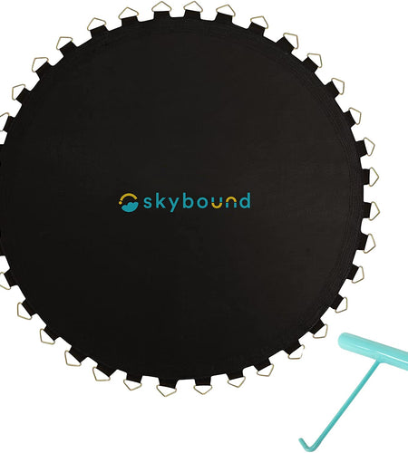 Replacement Trampoline Mat, Fits 15Ft Frames W/Spring Tool and Durable V-Rings, Bounce Safely with Extra Rows of Stitching - Jumping Mat for 15Ft round Trampoline - Fit 96 Springs & 6.5-7"