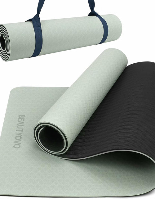 Load image into Gallery viewer, Yoga Mat with Strap, 1/3| 1/4 Inch Extra Thick Yoga Mat Double-Sided Non Slip, Professional TPE| PVC Yoga Mats for Women Men, Workout Mat for Yoga, Pilates and Floor Exercises

