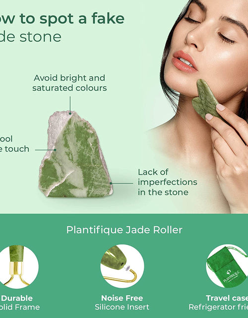 Load image into Gallery viewer, Jade Roller for Face and Gua Sha Facial Tools - Includes Real Jade Roller and Gua Sha Set - Certified Face Roller and Guasha for Your Skin Care Routine
