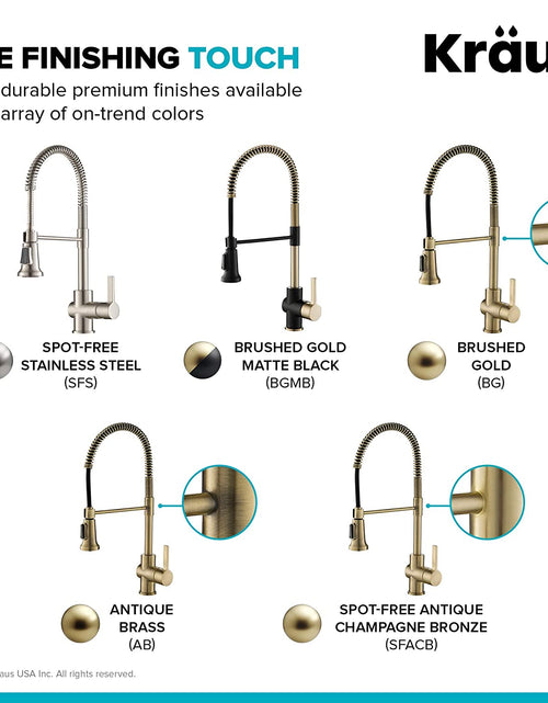 Load image into Gallery viewer, Britt Commercial Style Kitchen Faucet in Spot Free Antique Champagne Bronze, KPF-1690SFACB
