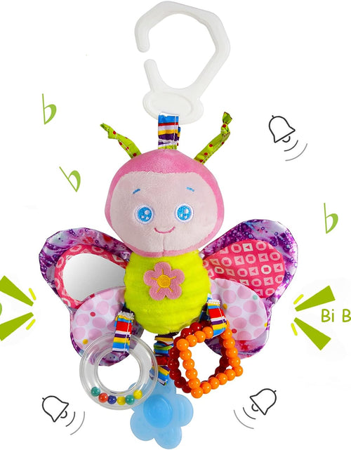 Load image into Gallery viewer, Baby Stroller Toy and Car Seat Toy for Infant with Teether Hanging Rattle Toys Clip on Stroller Toy Soft Plush Baby Toys for Boys and Girls 3-12 Months
