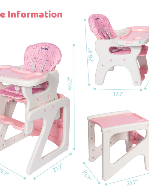 Load image into Gallery viewer, 3 in 1 Baby High Chair Convertible Play Table Seat Booster Toddler Feeding Tray
