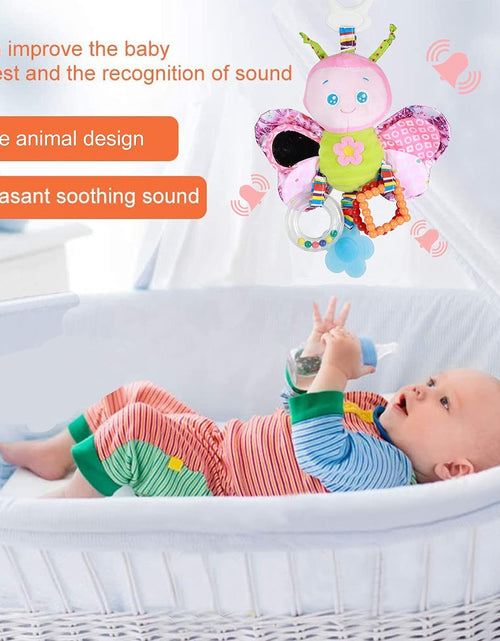 Load image into Gallery viewer, Baby Stroller Toy and Car Seat Toy for Infant with Teether Hanging Rattle Toys Clip on Stroller Toy Soft Plush Baby Toys for Boys and Girls 3-12 Months
