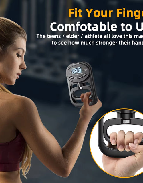 Load image into Gallery viewer, Grip Strength Tester 265Lbs/120Kg Digital Hand Dynamometer Grip Strength Meter USB LCD Screen Hand Grip Dynamometer
