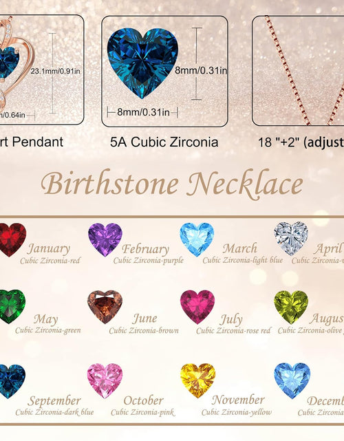 Load image into Gallery viewer, Heart Necklaces for Women 925 Sterling Silver Pendant Jewelry Necklace Silver Rose Gold Love Birthstone Necklace for Her Girlfriend Wife Valentines Day Birthday Women Jewelry Gifts
