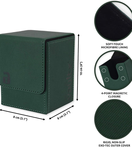 Premium Exo-Tec Deck Box - Large Size for 100+ Sleeved Cards - PVC Free Card Holder for TCG (Black)