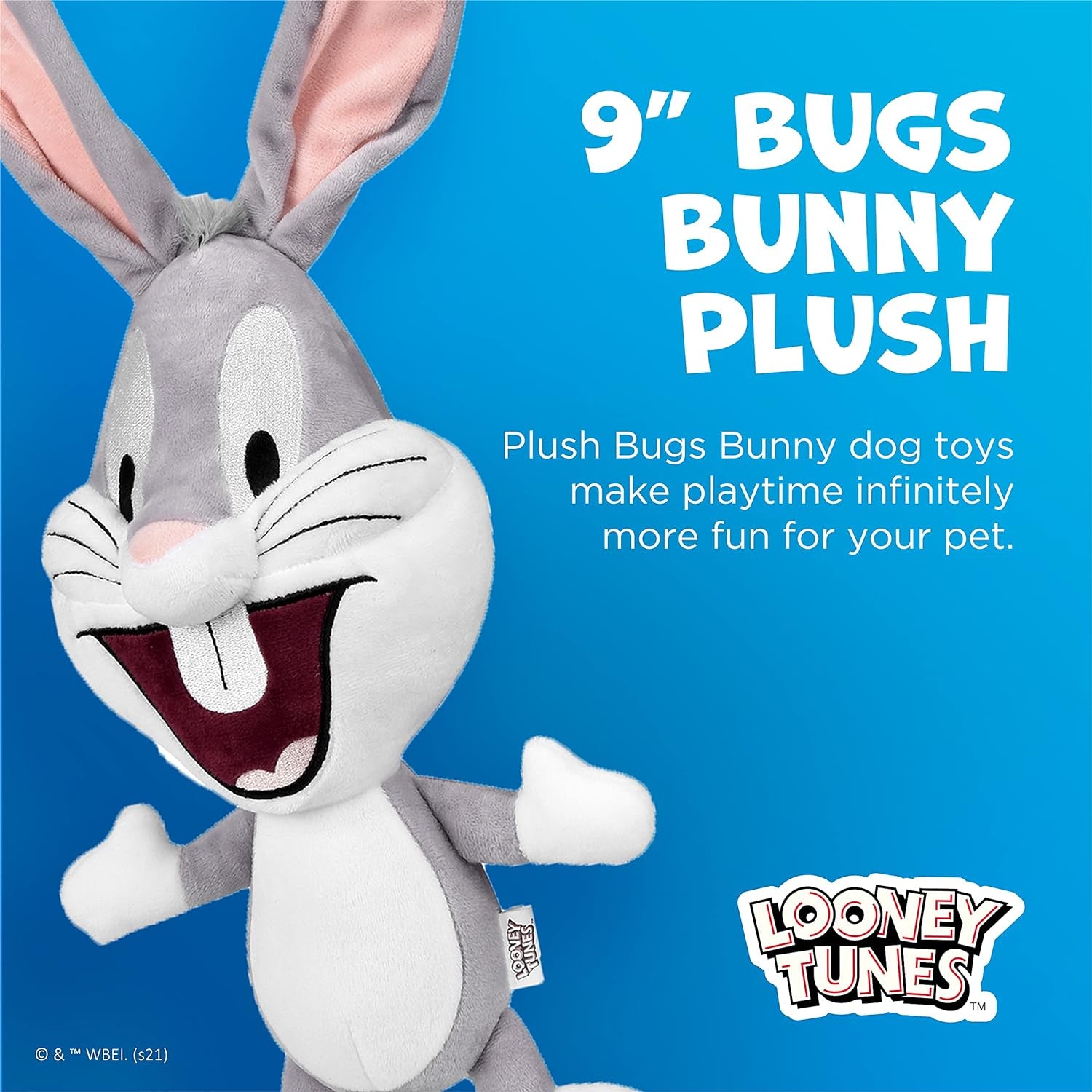 Toys for Dogs - Bugs Bunny Plush Dog Toy - Bugs Bunny Plush Toys for All Dogs - Dog Chew Toy for All Sized Dogs - Officially Licensed Dog Toy from Warner Bros