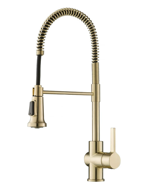 Load image into Gallery viewer, Britt Commercial Style Kitchen Faucet in Spot Free Antique Champagne Bronze, KPF-1690SFACB
