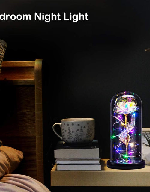 Load image into Gallery viewer, Christmas Rose Gifts for Women,Birthday Gift for Women,Light up Colorful Rainbow Rose in Glass Dome,Unique Gifts Is for Mothers Day,Christmas,Anniversary,Valentine&#39;S Day
