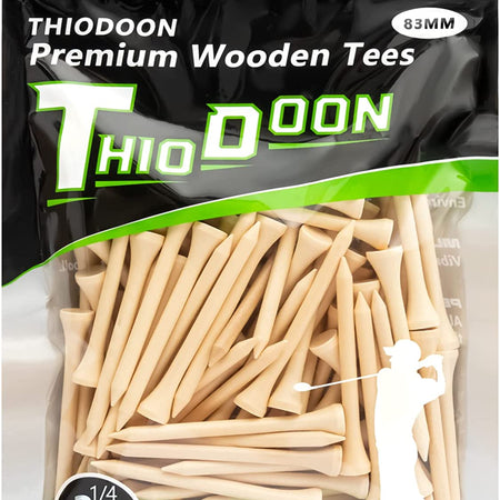 Golf Tees Professional Natural Wood Golf Tees Pack of 100, Golfing Tees Multiple Colors Size 3-1/4 Inch, 2-3/4 Inch or 2-1/8 Inch, Tall Golf Tees Bulk Reduce Side Spin and Friction