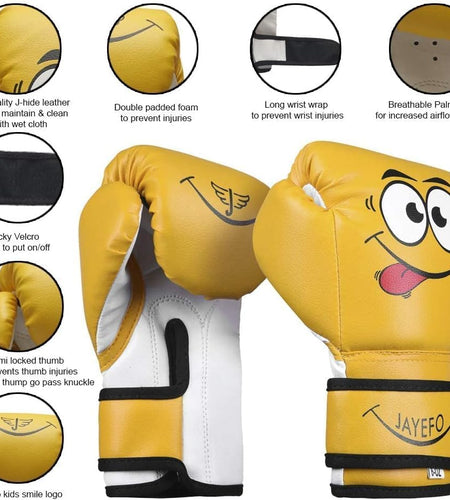 Boxing Gloves for Kids & Children - Youth Boxing Gloves for Boxing, Kick Boxing, Muay Thai and MMA - Beginners Heavy Bag Gloves for Heavy Boxing Punching Bag - 4 and 6 Oz - Black