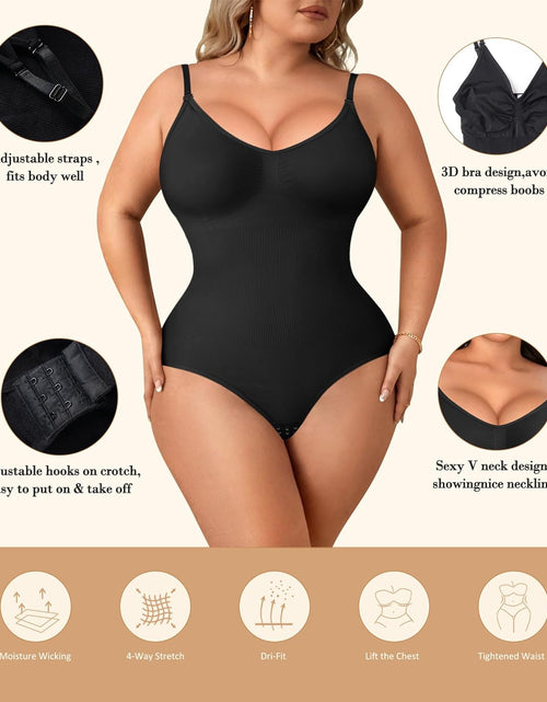 Load image into Gallery viewer, Women Slimming Bodysuits Shapewear Tops Tummy Control Body Shaper Spaghetti Strap Camisole Leotards Bodycon Jumpsuit
