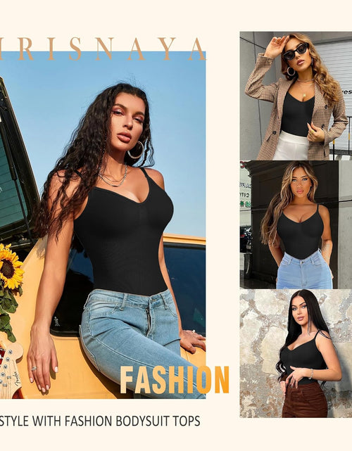 Load image into Gallery viewer, Women Slimming Bodysuits Shapewear Tops Tummy Control Body Shaper Spaghetti Strap Camisole Leotards Bodycon Jumpsuit
