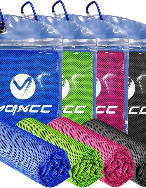 Load image into Gallery viewer, 4 Pack Cooling Towel (47&quot;X12&quot;) Ice Towel for Neck, Microfiber Cool Towel, Soft Breathable Chilly Towel for Yoga, Golf, Gym, Camping, Running, Workout &amp; More Activities

