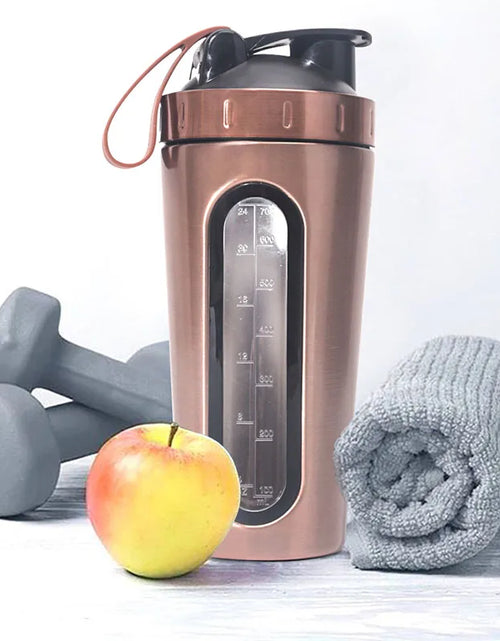Load image into Gallery viewer, LOGO Custom Whey Protein Powder Sports Shaker Bottle Tainless Steel Shaker Bottle Leakproof Gym Nutrition Vacuum Blender Cup
