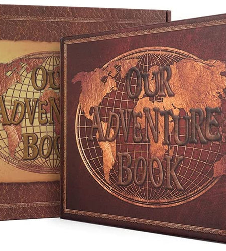 Our Adventure Book Scrapbook 180 Pages Photo Album, DIY Handmade Memory Travel Diary Photo Book Journal Scrapbook, Embossed Letter Leather Cover for Anniversary,Wedding,Best Friend Gift