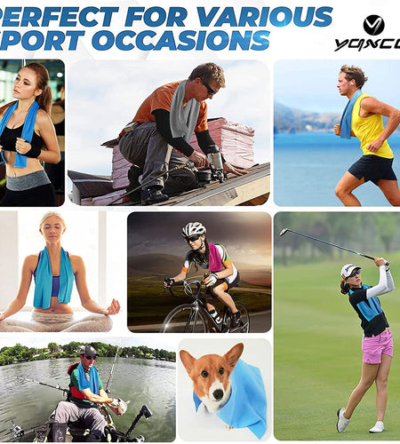 4 Pack Cooling Towel (47"X12") Ice Towel for Neck, Microfiber Cool Towel, Soft Breathable Chilly Towel for Yoga, Golf, Gym, Camping, Running, Workout & More Activities