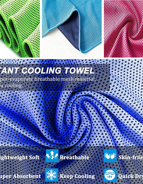 Load image into Gallery viewer, 4 Pack Cooling Towel (47&quot;X12&quot;) Ice Towel for Neck, Microfiber Cool Towel, Soft Breathable Chilly Towel for Yoga, Golf, Gym, Camping, Running, Workout &amp; More Activities

