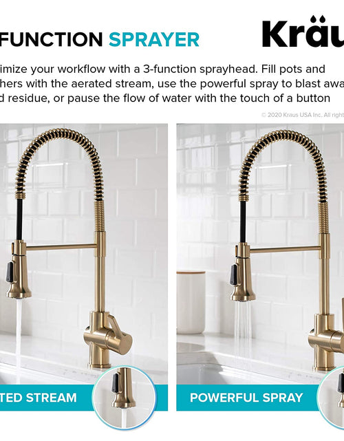 Load image into Gallery viewer, Britt Commercial Style Kitchen Faucet in Spot Free Antique Champagne Bronze, KPF-1690SFACB
