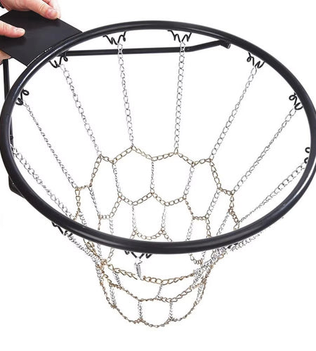 Chain Basket Net Basketball Tennis Bag Sports Heavy Duty Galvanized Steel Chain Basketball Goal Net Durable Standard Hoop