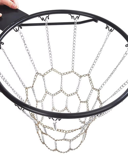 Load image into Gallery viewer, Chain Basket Net Basketball Tennis Bag Sports Heavy Duty Galvanized Steel Chain Basketball Goal Net Durable Standard Hoop
