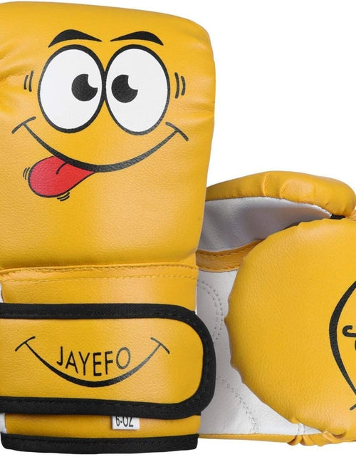 Load image into Gallery viewer, Boxing Gloves for Kids &amp; Children - Youth Boxing Gloves for Boxing, Kick Boxing, Muay Thai and MMA - Beginners Heavy Bag Gloves for Heavy Boxing Punching Bag - 4 and 6 Oz - Black
