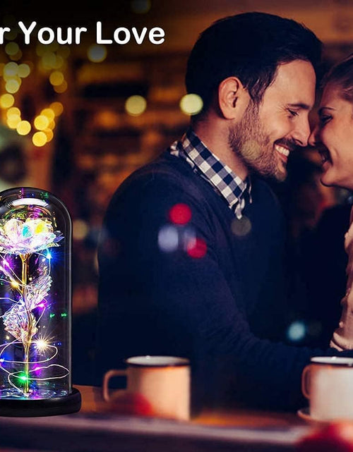 Load image into Gallery viewer, Christmas Rose Gifts for Women,Birthday Gift for Women,Light up Colorful Rainbow Rose in Glass Dome,Unique Gifts Is for Mothers Day,Christmas,Anniversary,Valentine&#39;S Day
