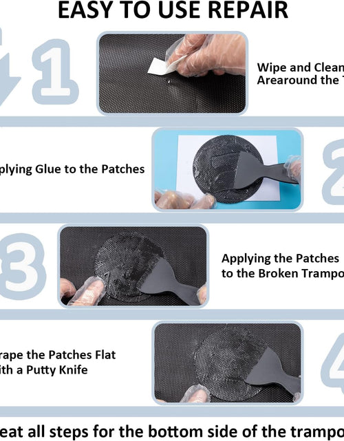 Load image into Gallery viewer, Trampoline Patch Repair Kit 4 Inch Circle on Patches | Repair Trampoline Mat Tear or Hole in a Trampoline Mat

