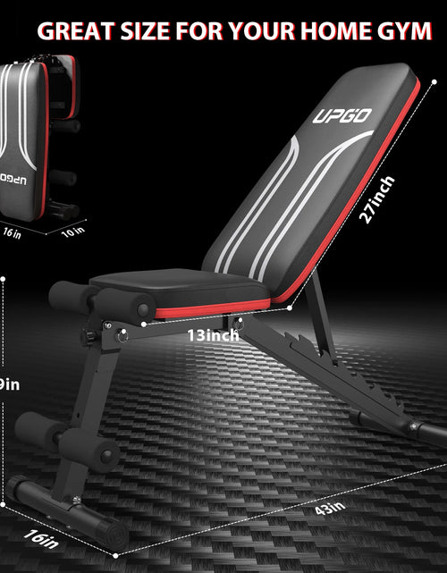 Load image into Gallery viewer, Adjustable Folding Weight Bench for Home Gym, Includes Resistance Bands
