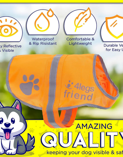 Load image into Gallery viewer, Upgraded Reflective Dog Vest. Hi-Visibility, Fluorescent Blaze Orange Dog Vest Helps Protect Your Best Friend. Safeguard Your PUP from Motorists &amp; Hunting Accidents, on or off Leash by
