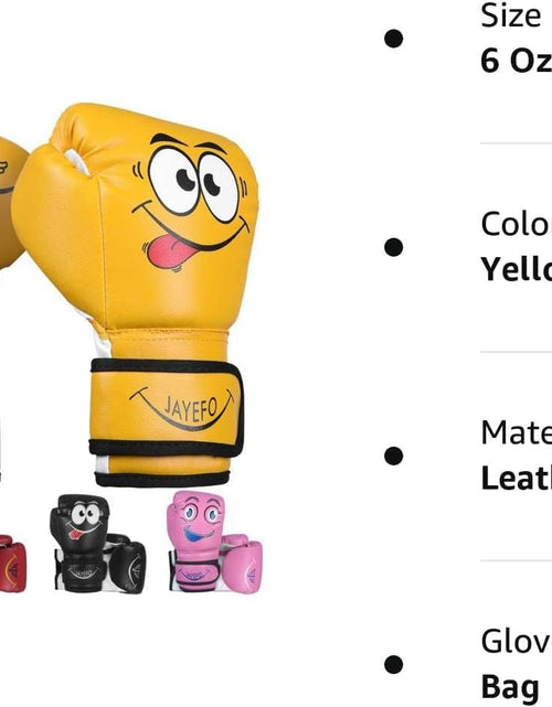 Load image into Gallery viewer, Boxing Gloves for Kids &amp; Children - Youth Boxing Gloves for Boxing, Kick Boxing, Muay Thai and MMA - Beginners Heavy Bag Gloves for Heavy Boxing Punching Bag - 4 and 6 Oz - Black

