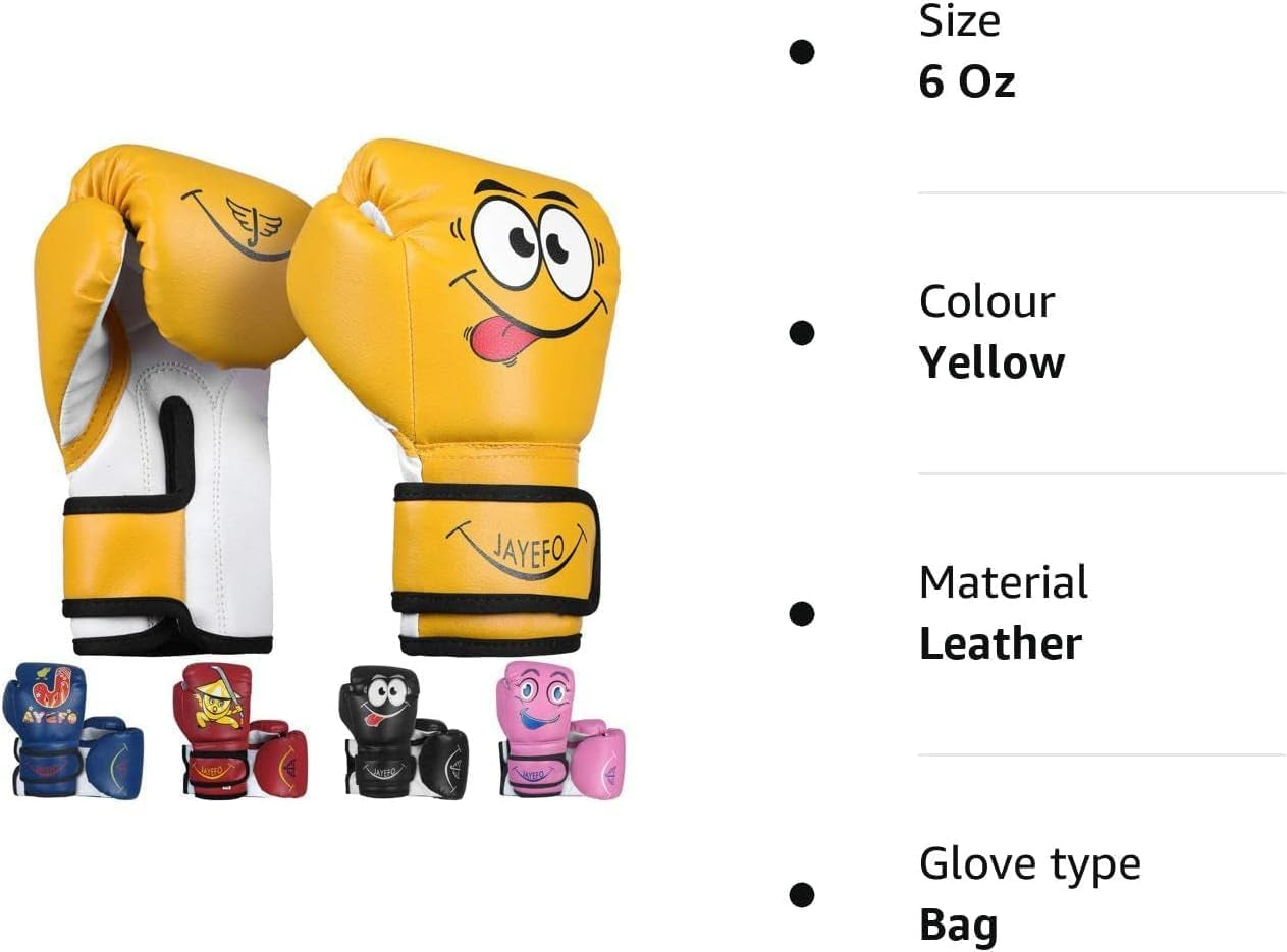 Boxing Gloves for Kids & Children - Youth Boxing Gloves for Boxing, Kick Boxing, Muay Thai and MMA - Beginners Heavy Bag Gloves for Heavy Boxing Punching Bag - 4 and 6 Oz - Black