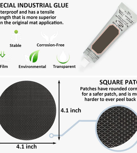 Trampoline Patch Repair Kit 4 Inch Circle on Patches | Repair Trampoline Mat Tear or Hole in a Trampoline Mat