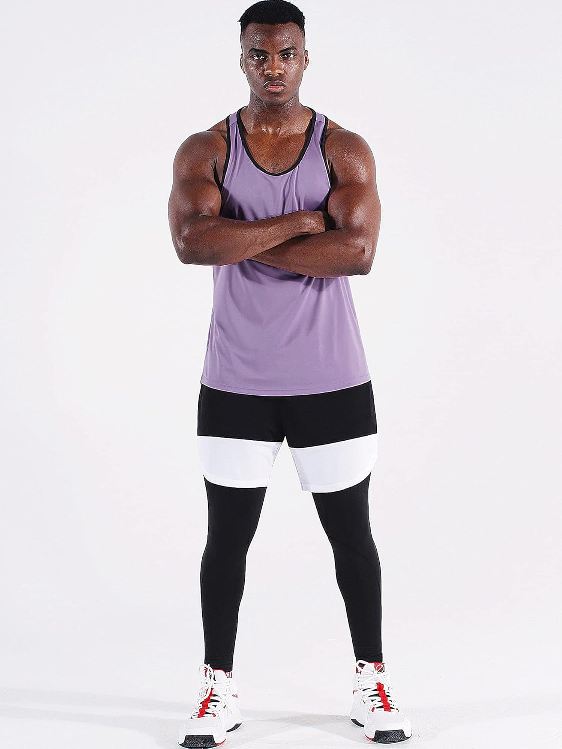 Men'S 3 Pack Workout Running Tank Top Sleeveless Gym Athletic Shirts
