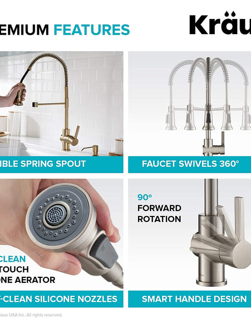 Load image into Gallery viewer, Britt Commercial Style Kitchen Faucet in Spot Free Antique Champagne Bronze, KPF-1690SFACB
