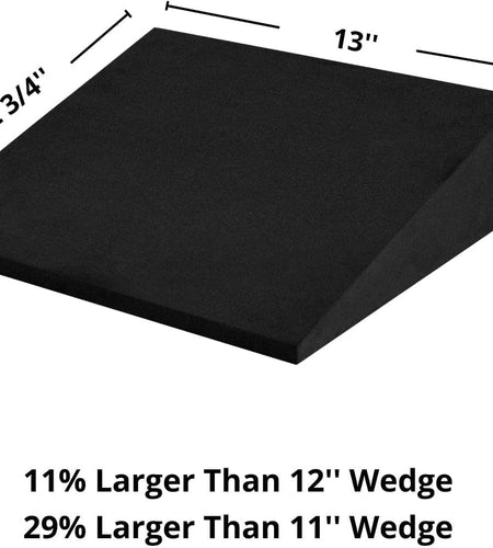 13" Large Yoga Foam Wedge, Slant Board, Calf Stretcher, Improve Lower Leg Strength, Stability, Incline Wedge, Knee Pad, Back Support, Footrest Cushion, Physical Therapy, One Pair