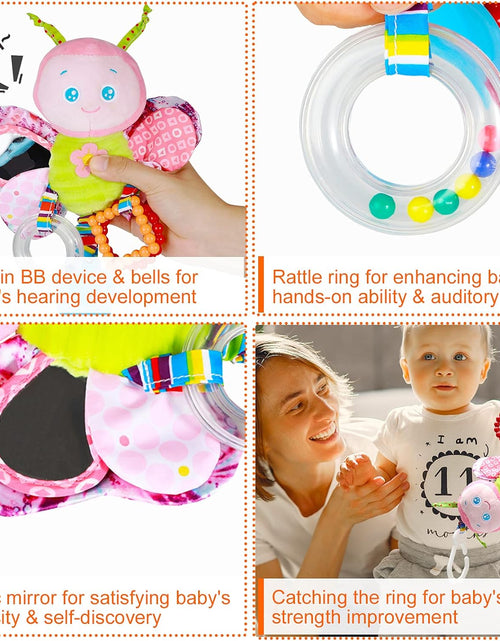 Load image into Gallery viewer, Baby Stroller Toy and Car Seat Toy for Infant with Teether Hanging Rattle Toys Clip on Stroller Toy Soft Plush Baby Toys for Boys and Girls 3-12 Months
