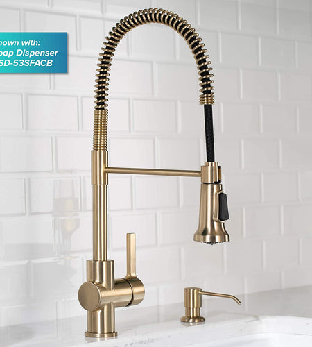Britt Commercial Style Kitchen Faucet in Spot Free Antique Champagne Bronze, KPF-1690SFACB