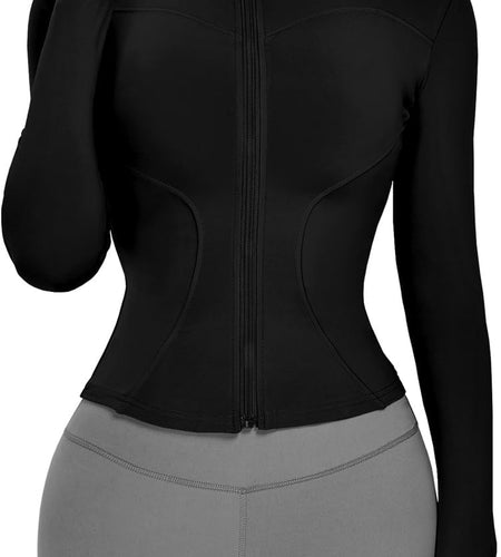 Women'S Lightweight Stretchy Workout Full Zip Running Track Jacket with Thumb Holes