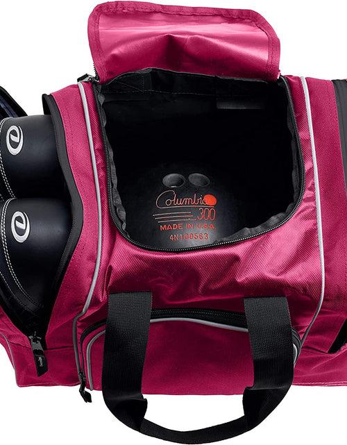 Load image into Gallery viewer, Bowling Bag for Single Ball - Single Ball Tote Bag with Padded Ball Holder - Fits a Single Pair of Bowling Shoes up to Mens Size 14
